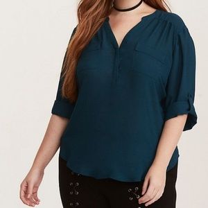 Brand new torrid teal harper blouse
